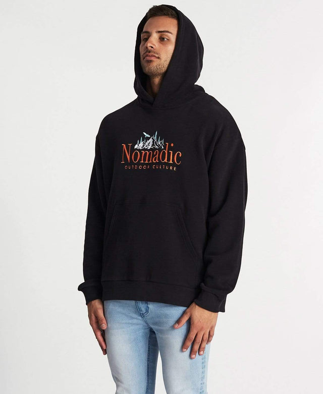 Nomadic Surreal Relaxed Hoodie Jet Black