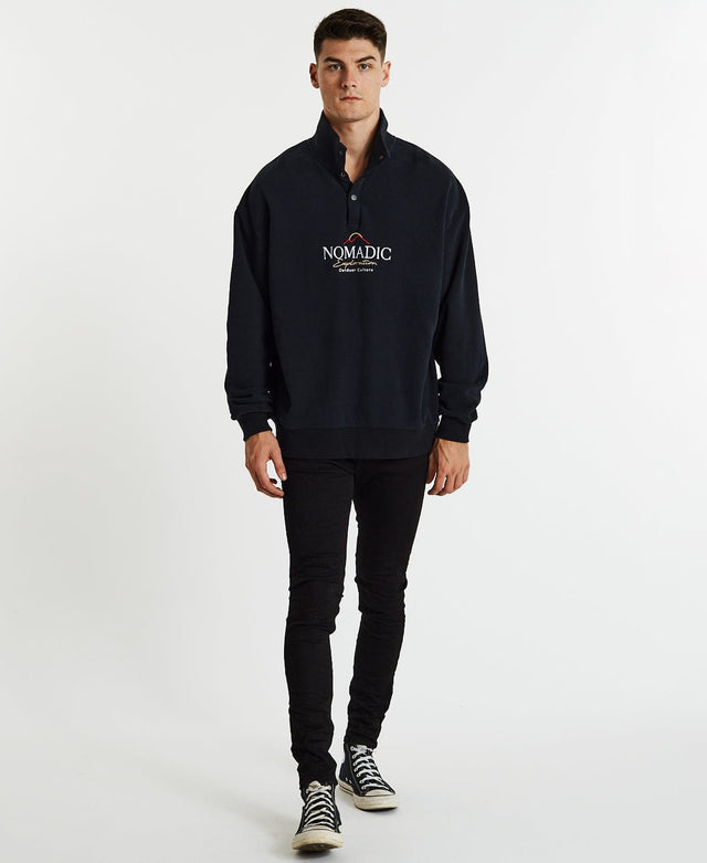 Nomadic View Pull Over Sweater - Jet Black BLACK
