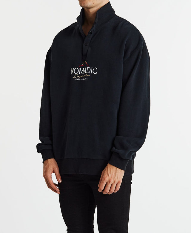 Nomadic View Pull Over Sweater - Jet Black BLACK