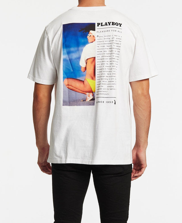 Playboy Article Split T-Shirt White
