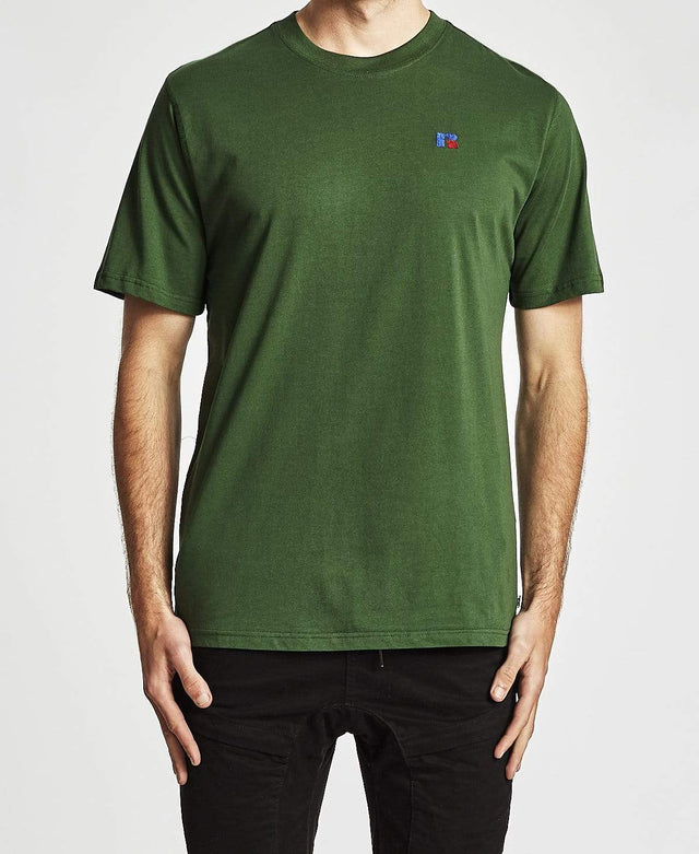 Russell Athletic Baseliner Small Embroidered T-Shirt Green