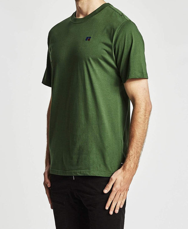 Russell Athletic Baseliner Small Embroidered T-Shirt Green