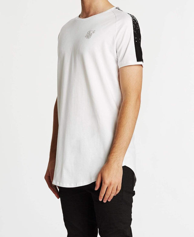 Sik Silk Raglan Foil Fade Gym T-Shirt White/Silver