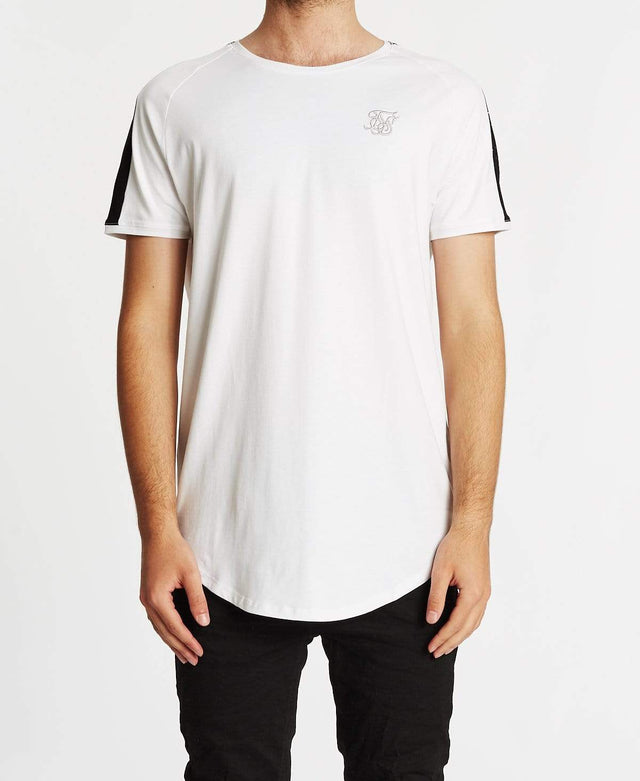 Sik Silk Raglan Foil Fade Gym T-Shirt White/Silver