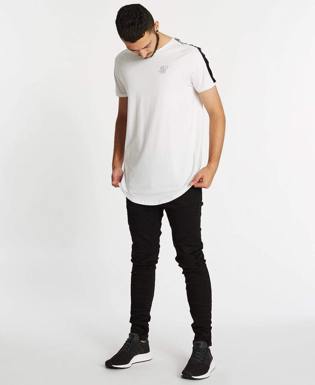 Sik Silk Raglan Foil Fade Gym T-Shirt White/Silver