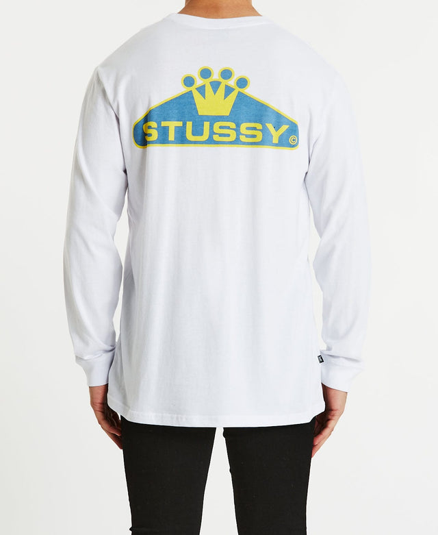 Stussy Crowned 50/50 Long Sleeve T-Shirt White