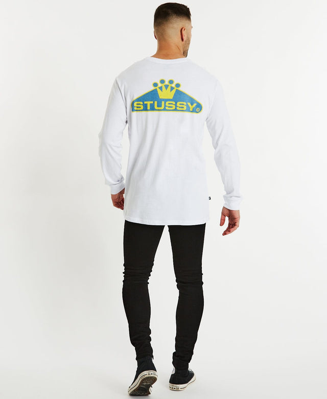 Stussy Crowned 50/50 Long Sleeve T-Shirt White