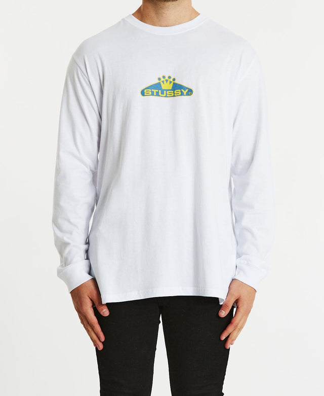 Stussy Crowned 50/50 Long Sleeve T-Shirt White