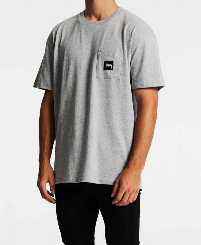Stussy Stock Label Heavyweight T-Shirt True Grey Marle