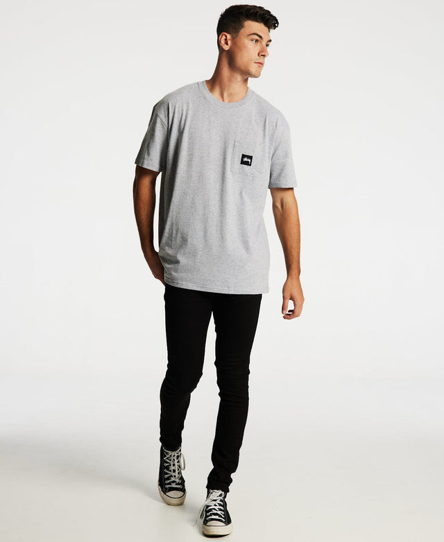 Stussy Stock Label Heavyweight T-Shirt True Grey Marle