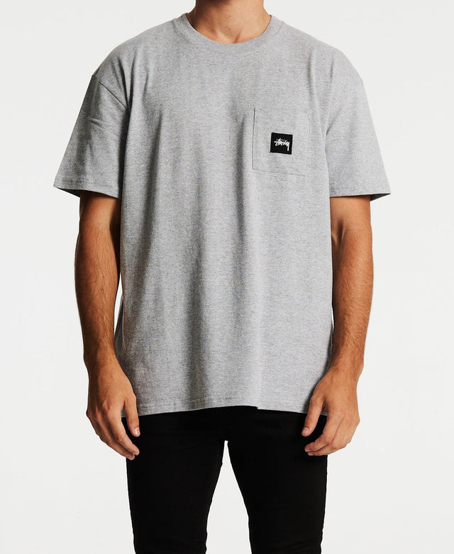 Stussy Stock Label Heavyweight T-Shirt True Grey Marle