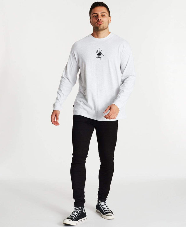 Stussy Stussy Crown Long Sleeve T-Shirt Snow Marle
