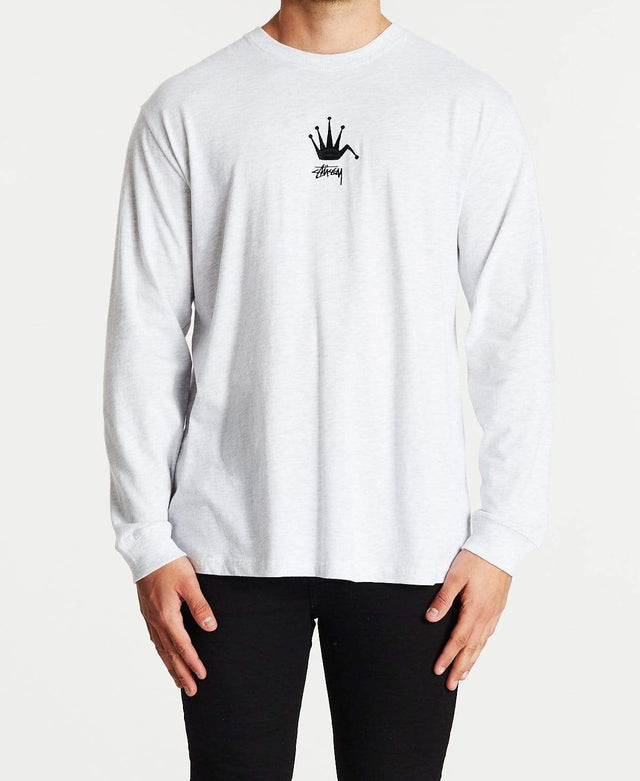 Stussy Stussy Crown Long Sleeve T-Shirt Snow Marle