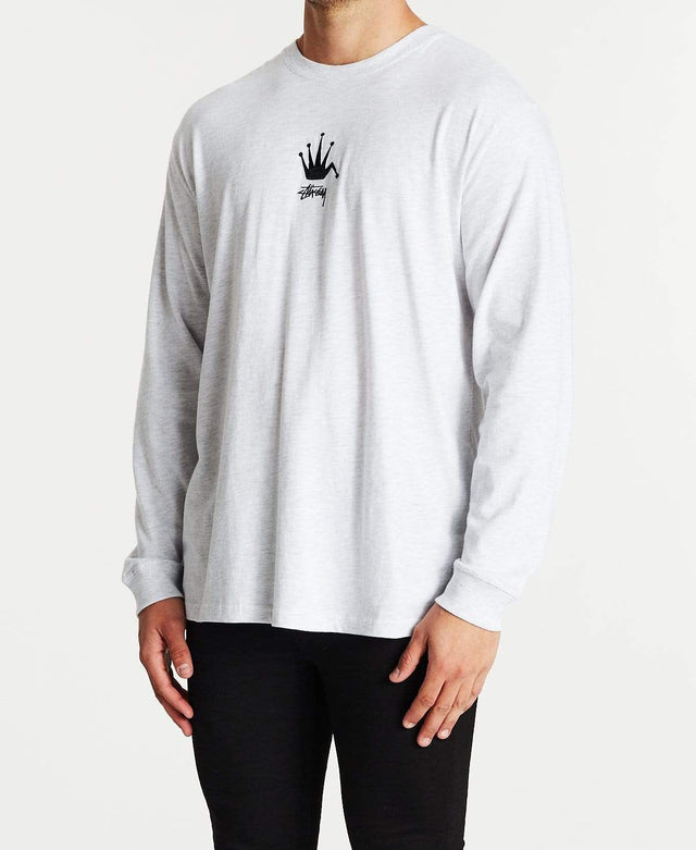 Stussy Stussy Crown Long Sleeve T-Shirt Snow Marle