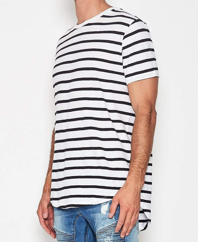 Sushi Radio Basic Baseball T-Shirt White/Navy Stripe