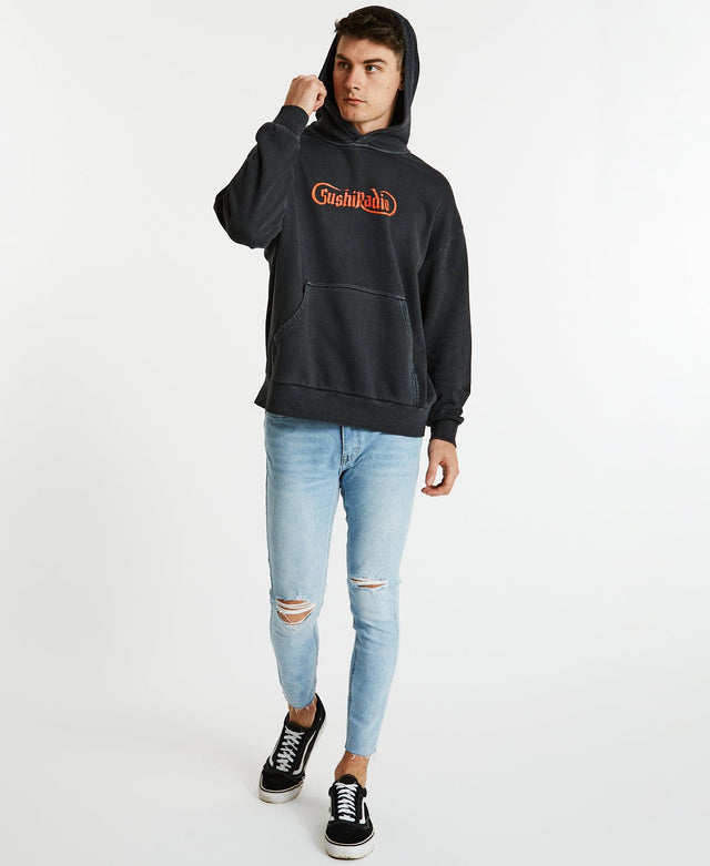 Sushi Radio Battle Relaxed Hoodie Pigment Black