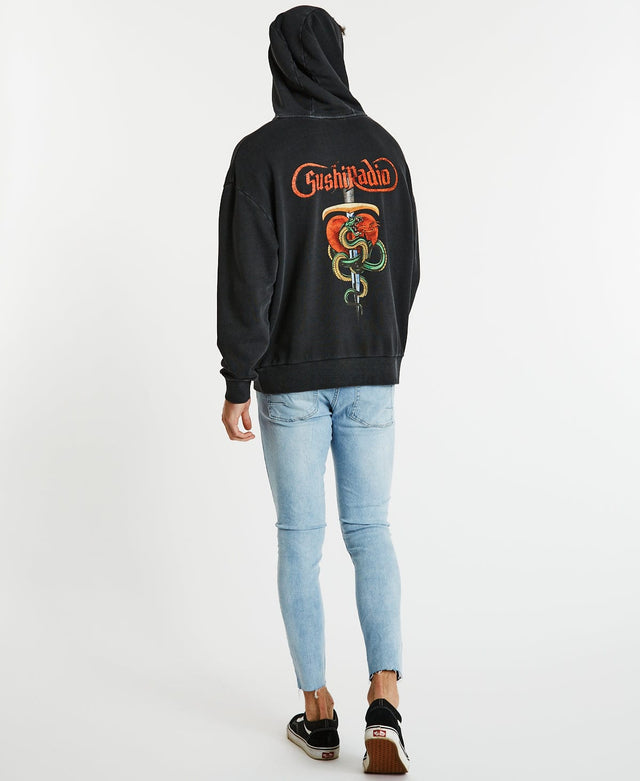 Sushi Radio Battle Relaxed Hoodie Pigment Black