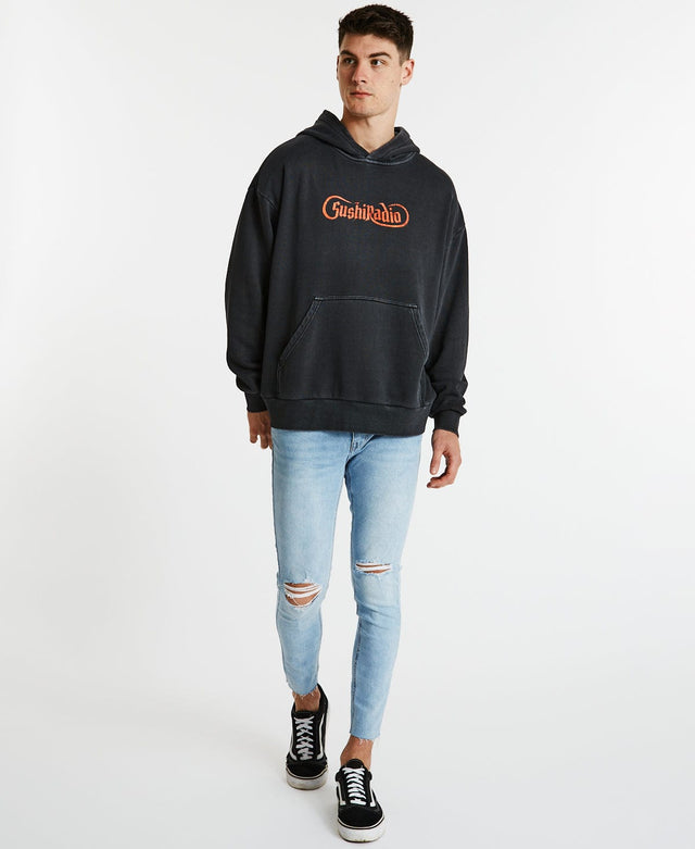 Sushi Radio Battle Relaxed Hoodie Pigment Black
