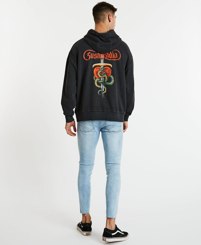 Sushi Radio Battle Relaxed Hoodie Pigment Black