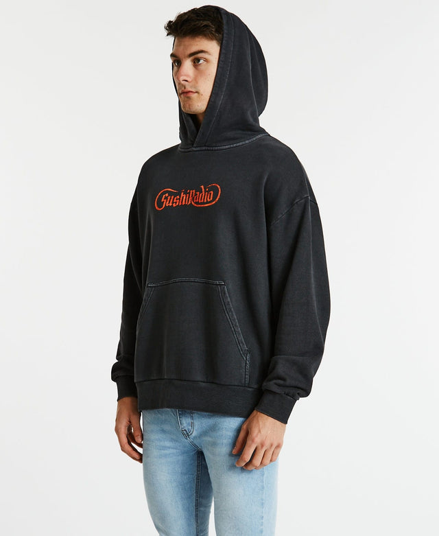 Sushi Radio Battle Relaxed Hoodie Pigment Black