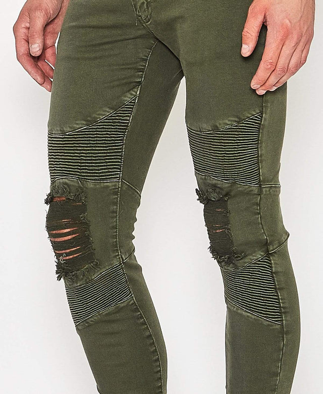 Sushi Radio Biker Jean Jungle Green