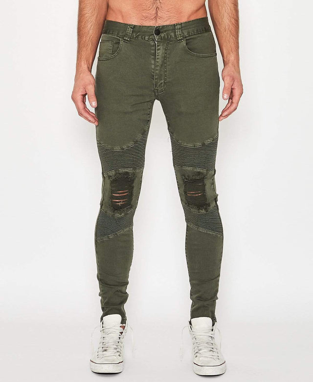 Sushi Radio Biker Jean Jungle Green
