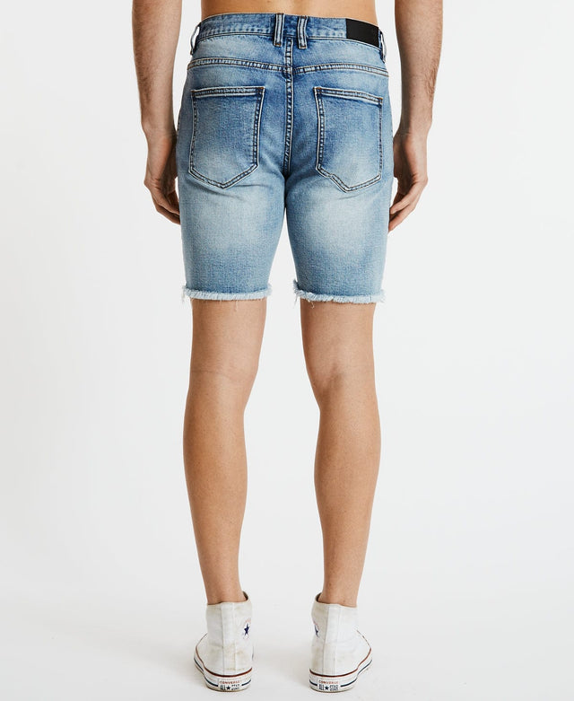 Sushi Radio Blade Runner Raw Hem Short - Destroyed Blue BLUE