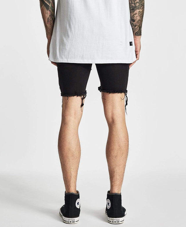 model wears Blade Runner Shorts Destroyed Black Shorts Black - image 6