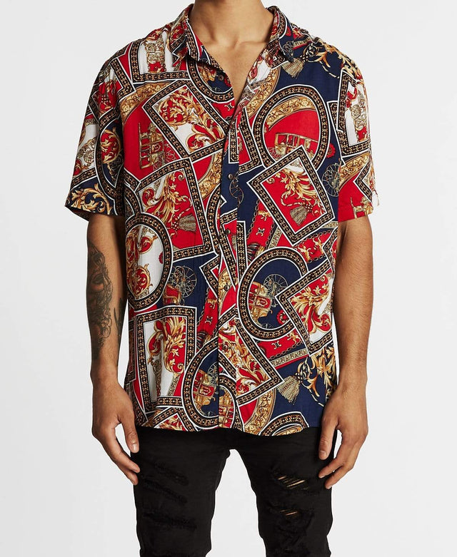 Sushi Radio Casablanca Relaxed Party Shirt Red Print