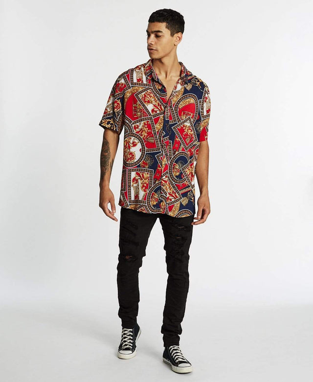 Sushi Radio Casablanca Relaxed Party Shirt Red Print