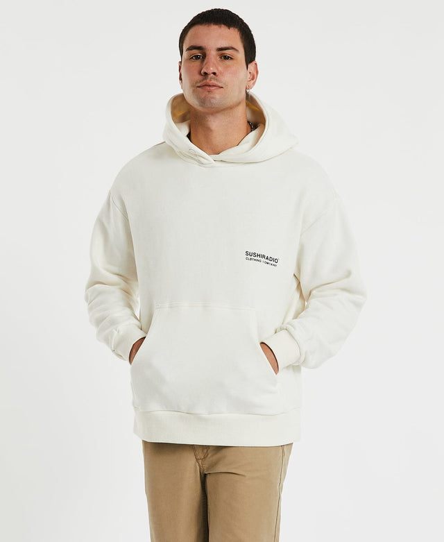 Sushi Radio Dark Studio Relaxed Fit Hoodie Natural White