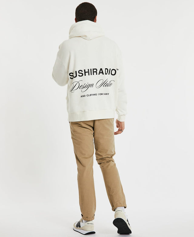 Sushi Radio Dark Studio Relaxed Fit Hoodie Natural White