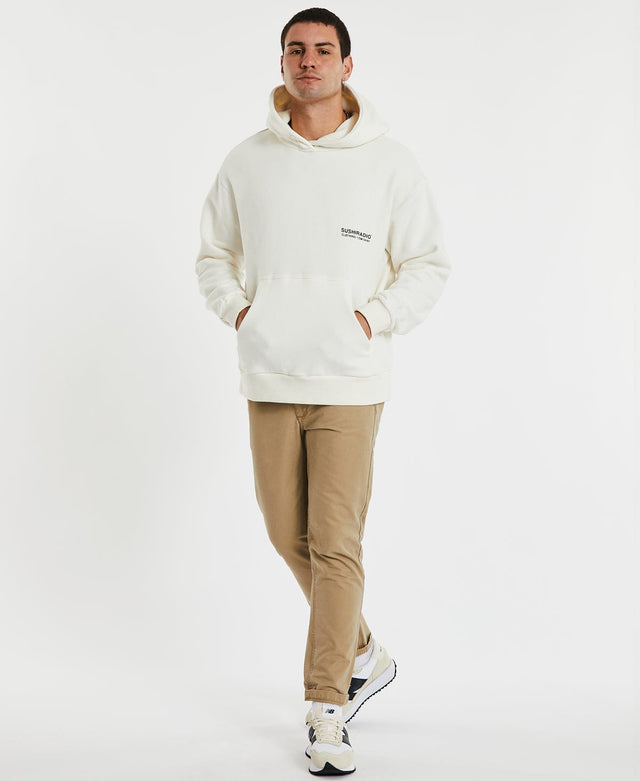Sushi Radio Dark Studio Relaxed Fit Hoodie - Natural White WHITE
