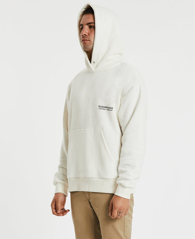 Sushi Radio Dark Studio Relaxed Fit Hoodie - Natural White WHITE