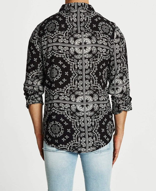 Sushi Radio Gallant Standard Long Sleeve Shirt Black White Print