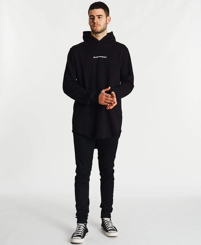Sushi Radio Life Line Dual Curved Hoodie Jet Black