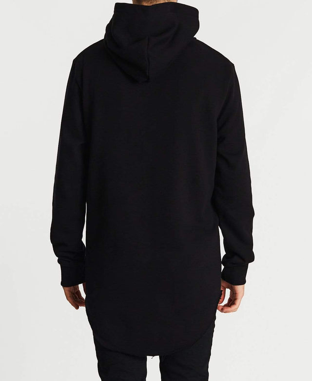 Sushi Radio Life Line Dual Curved Hoodie Jet Black