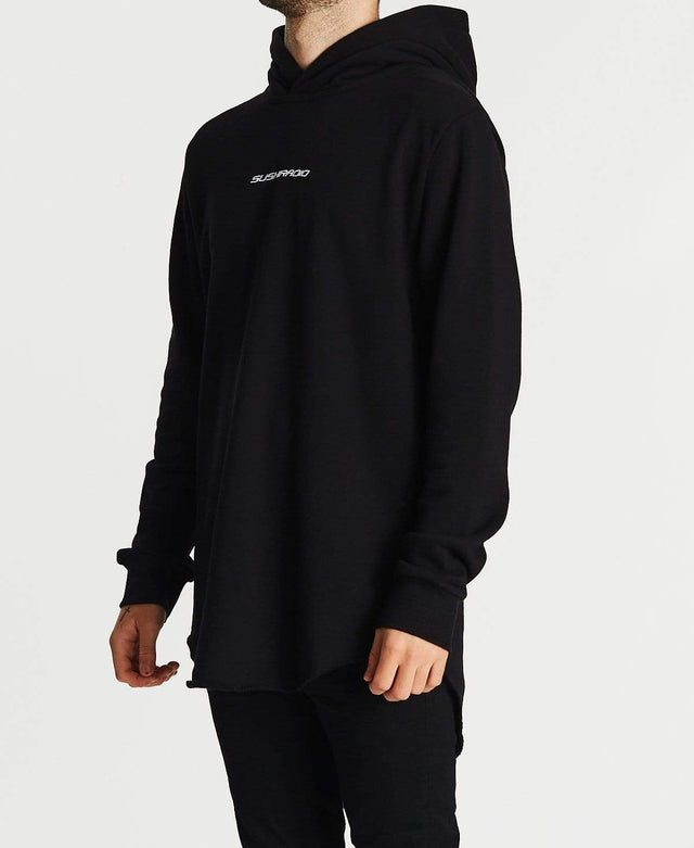 Sushi Radio Life Line Dual Curved Hoodie Jet Black
