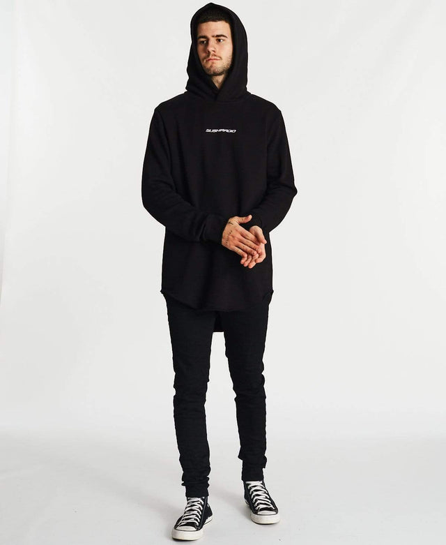 Sushi Radio Life Line Dual Curved Hoodie Jet Black