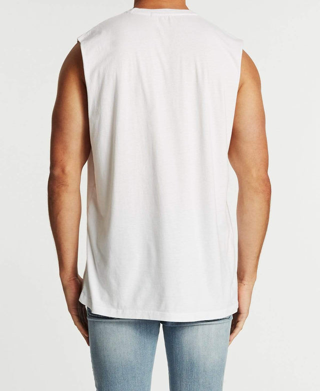 Sushi Radio Shadow Relaxed Muscle Tee White