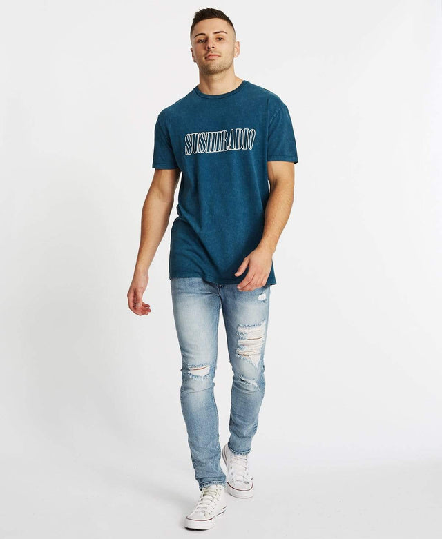 Sushi Radio Steeled Relaxed Fit T-Shirt Mineral Blue