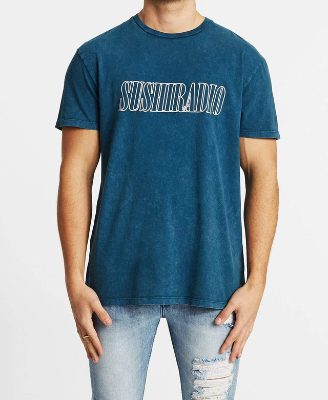 Sushi Radio Steeled Relaxed Fit T-Shirt Mineral Blue
