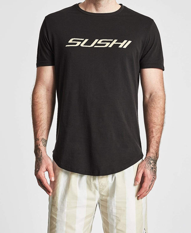 Sushi Radio Trader Baseball T-Shirt Jet Black