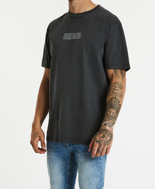 Sushi Radio Wilderness Relaxed T-Shirt Pigment Asphalt Grey