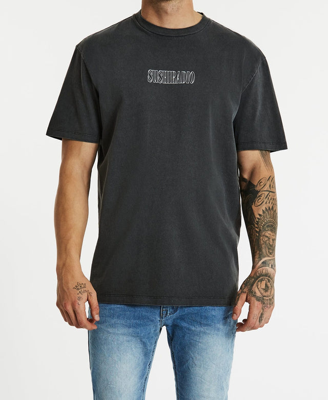 Sushi Radio Wilderness Relaxed T-Shirt Pigment Asphalt Grey