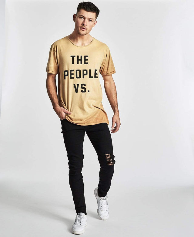 The People Vs Logo Spray T-Shirt Nicotine
