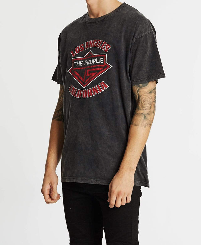 The People Vs Los Angeles Vintage T-Shirt Black Acid