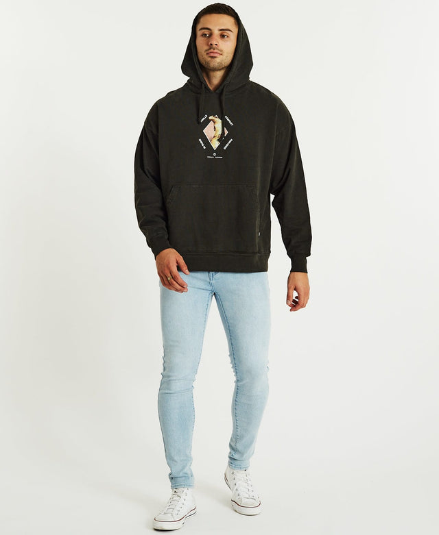 Thrills Delirium Slouch Pull On Hoodie Oil Green