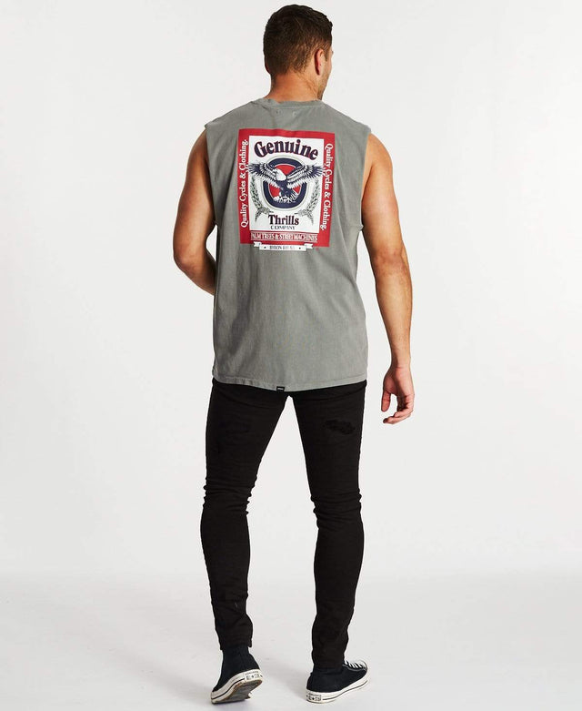 Thrills Genuine Merch Fit Muscle T-Shirt Washed Grey