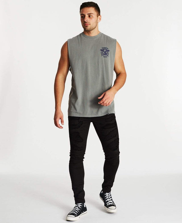 Thrills Genuine Merch Fit Muscle T-Shirt Washed Grey